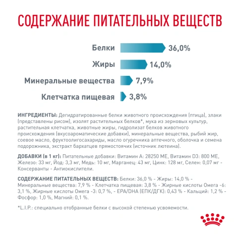 Сухой Корм Royal Canin  SKIN & COAT ДИЕТА ДЛЯ КОШЕК ДЛЯ ПОДДЕРЖАНИЯ ЗДОРОВЬЯ КОЖИ И ШЕРСТИ, 1.5 кг фото 6