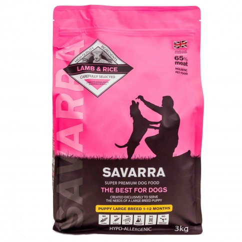 Savarra Puppy Large Breed Сухой корм для щенков крупных пород с ягненком и рисом - 3 кг фото 1