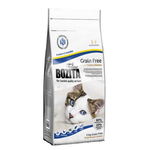 Bozita Funktion Grain Free Single Protein сухой беззерновой корм для взрослых кошек с курицей - 2 кг фото 2