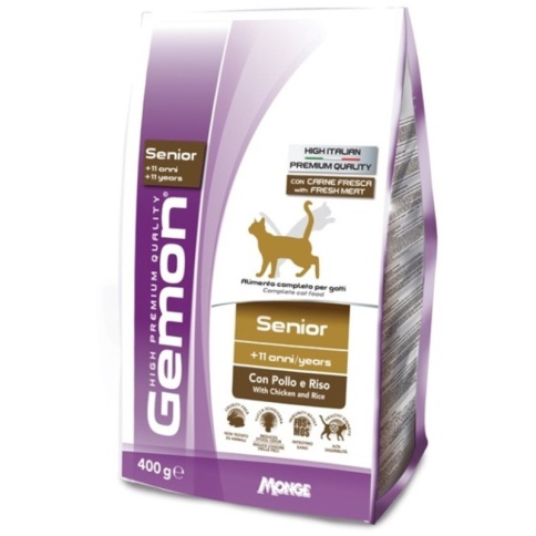 GEMON cat корм для пожилых кошек с курицей и рисом 400 гр фото 2