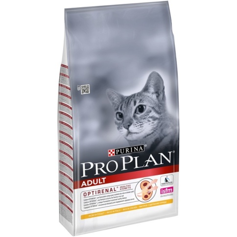 Pro Plan Cat Adult Optirenal сухой корм для взрослых кошек с курицей - 10 кг фото 1