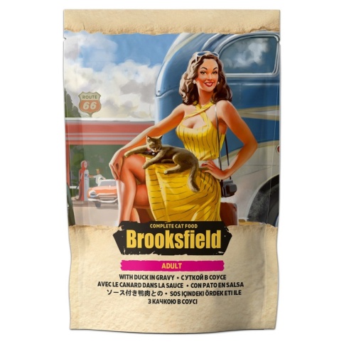 Влажный корм Brooksfield Adult Cat для взрослых кошек с уткой в соусе в паучах - 85 г фото 1