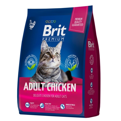 Brit Premium Cat Adult Chicken (сухой корм для взрослых кошек с курицей) 2 кг фото 1