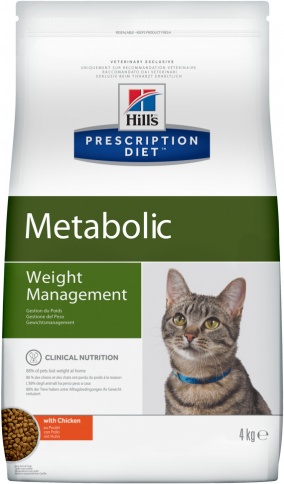 Hill's Prescription Diet Metabolic Weight Management сухой диетический корм для кошек для достижения и поддержания оптимального веса с курицей - 4 кг фото 1