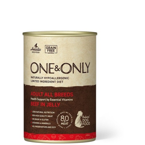ONE&ONLY Beef влажный корм для собак с говядиной в консервах - 400 г фото 1