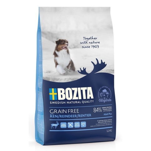 Bozita Grain Free Reindeer 30/20 сухой корм беззерновой для взрослых собак c нормальным и повышенным уровнем активности с оленем - 1,1 кг фото 1