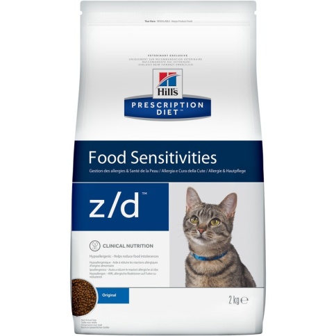 Hill's Prescription Diet z/d Food Sensitivities корм для кошек диета для поддержания здоровья кожи и при пищевой аллергии 2 кг фото 2