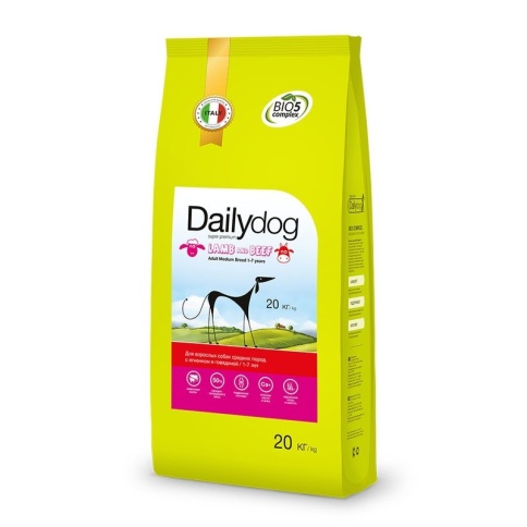 Dailydog Adult Medium Breed сухой корм для взрослых собак средних пород с ягненком и говядиной - 20 кг фото 1