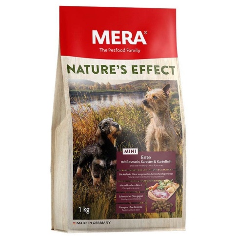 Mera Nature's Effect Ente Mit Rosmarin, Karotten & Kartoffeln сухой корм для взрослых собак мелких пород с уткой, розмарином, морковью и картофелем - 1 кг фото 2