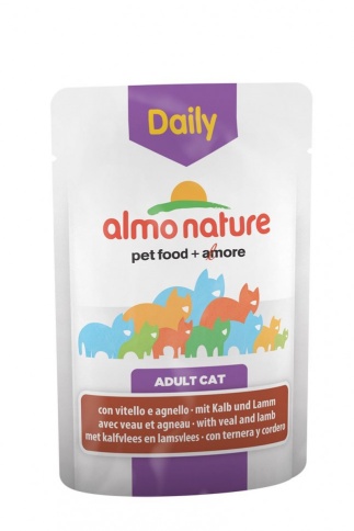 Almo Nature Daily Menu Adult Cat Veal & Lamb паучи для взрослых кошек меню с телятиной и ягненком - 70 г фото 1