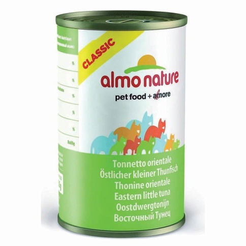 Almo Nature Classic Adult Cat Eastern little tuna консервированный корм с пятнистым индо-тихоокеанским тунцом в бульоне для взрослых кошек - 40 г фото 1