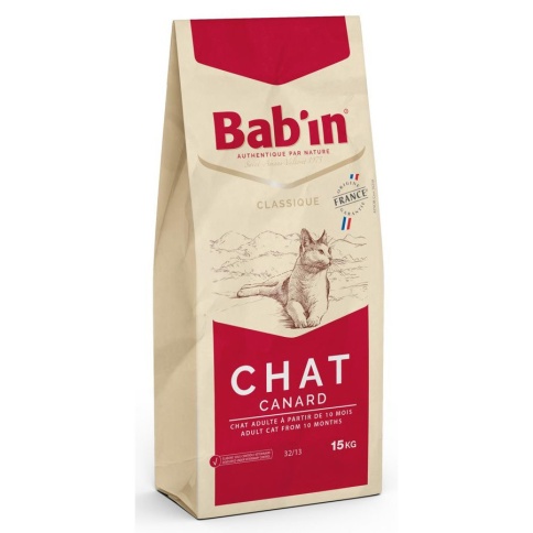 Babin Classique Chat Canard сухой корм для взрослых кошек всех пород на основе утки, свинины и домашней птицы - 15 кг фото 1