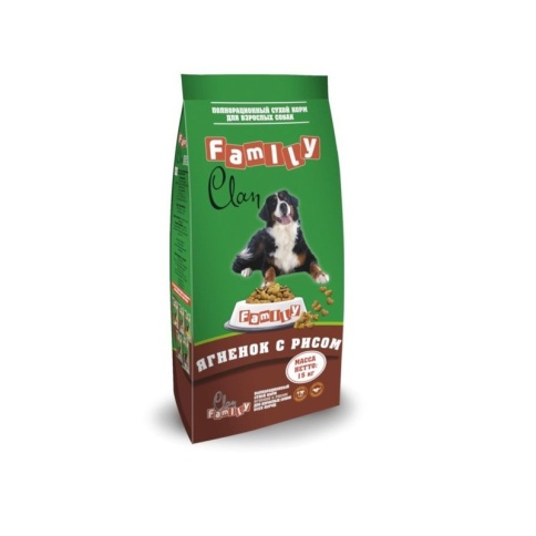 Clan Family сухой корм гипоаллергенный для взрослых собак с ягненком и рисом - 15 кг фото 1