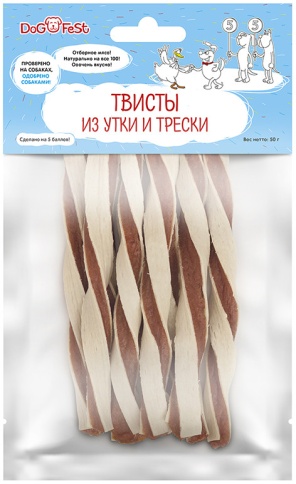 Dog Fest Твисты из утки и трески - 50 г фото 1