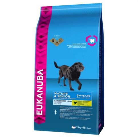 Eukanuba Mature & Senior для пожилых собак крупных пород старше 6 лет с курицей - 15 кг фото 1