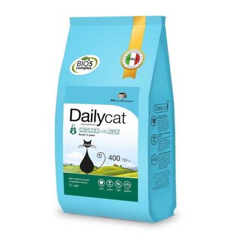 Сухой корм Dailycat Senior Chicken and Rice для пожилых кошек с курицей и рисом 400 г фото 2
