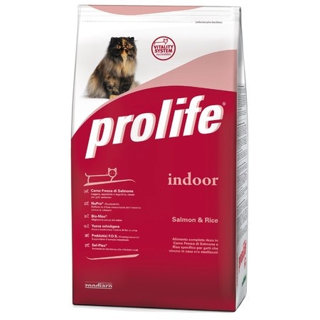 Prolife Cat Adult Indoor сухой корм для кошек с лососем и рисом - 1.5 кг фото 1