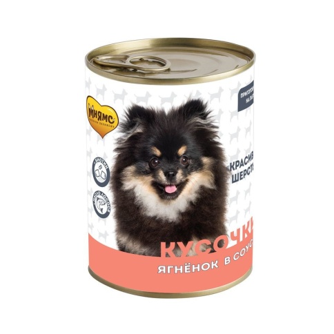 Мнямс кусочки в соусе для собак всех пород с ягненком "Красивая Шерсть" - 400 г фото 1