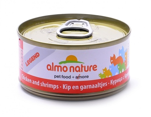 Almo Nature Legend Adult Cat Chicken&Shrimps консервы с курицей и креветками в бульоне для взрослых кошек - 70 г фото 1