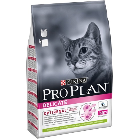 Сухой корм Purina Pro Plan для кошек с чувствительным пищеварением и привередливых к еде с ягненком - 3 кг фото 1