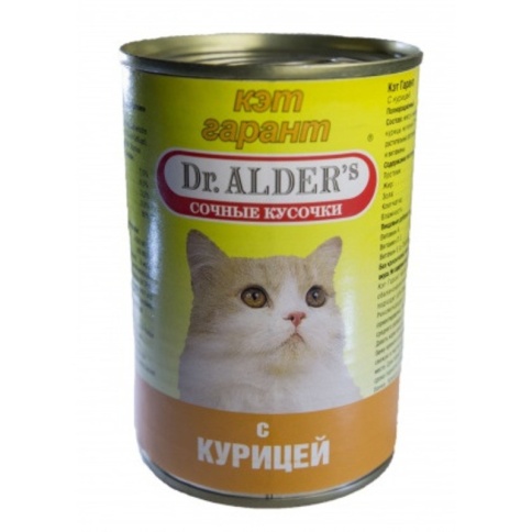 Консервы Dr. Alder's Cat Garant для взрослых кошек с курицей 415 г фото 2