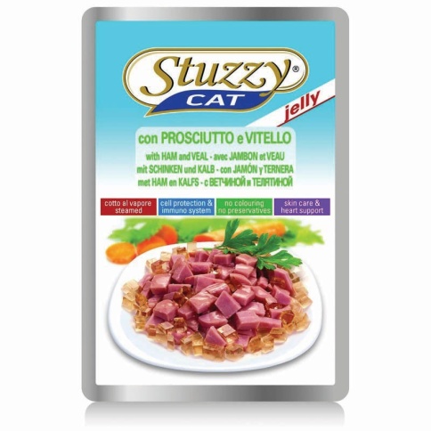 Stuzzy Cat для кошек в паучах с ветчиной и телятиной в желе - 100 г фото 2