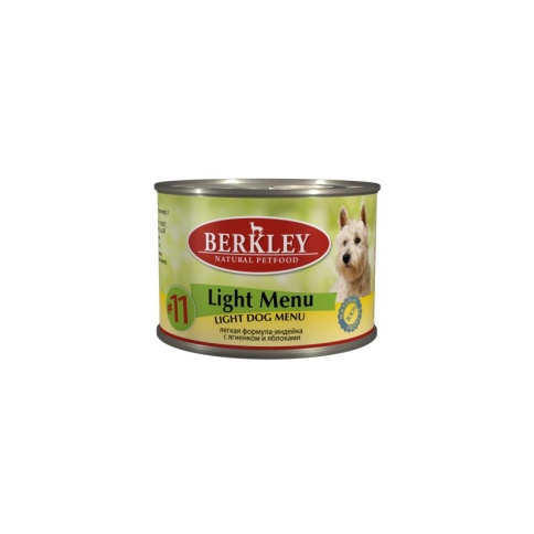 Berkley Adult Dog Light Menu № 11 паштет для взрослых собак с натуральным мясом индейки и ягнёнка с рисом - 200 г фото 2