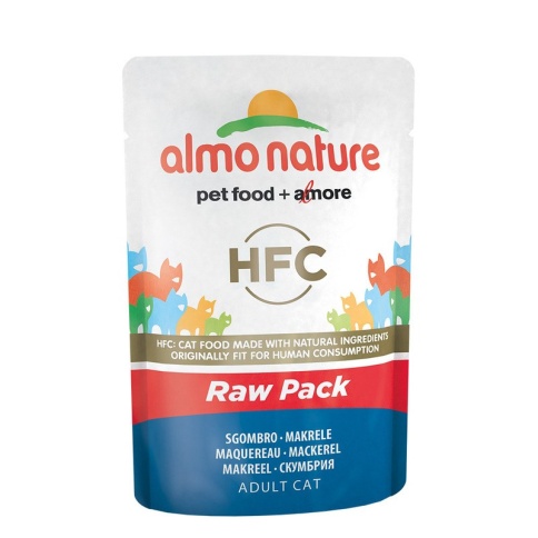 Almo Nature Classic Raw Pack Adult Cat Mackerel паучи с 75% мяса (макрель) для взрослых кошек - 55 г фото 2