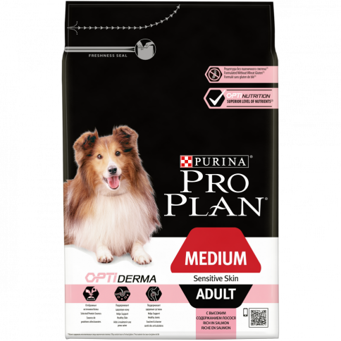 Pro plan medium adult sensetiv skin с лососем и рисом 3 кг фото 3