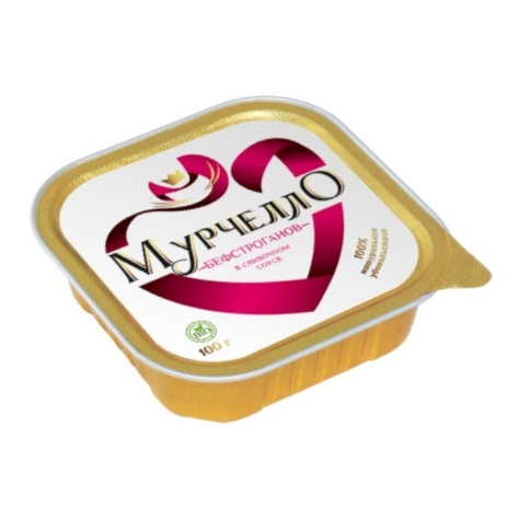 Мурчелло влажный корм для кошек бефстроганов в сливочном соусе 100 г фото 1