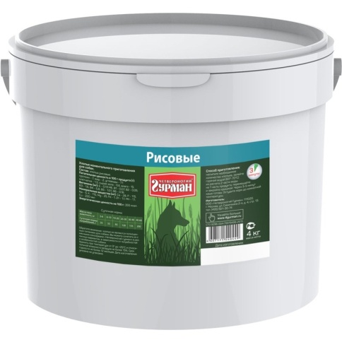 Каша для собак Четвероногий гурман рис - 4 кг фото 1