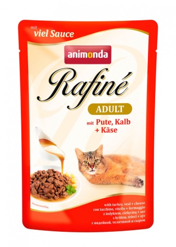 Animonda Паучи Rafine Soupe Adult с индейкой, телятиной и сыром для взрослых кошек 100 г фото 1