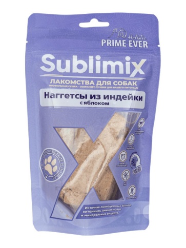 Prime Ever Sublimix Наггетсы из индейки с яблоком лакомство для собак - 60 г фото 1