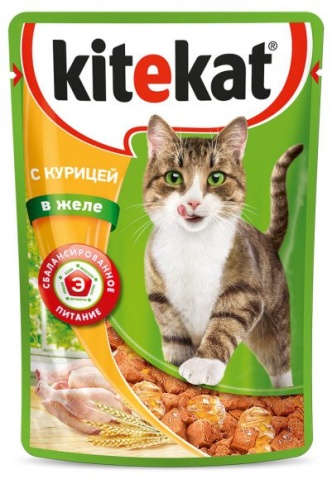 Kitekat корм для кошек в паучах с Курицей в желе 85 г фото 1