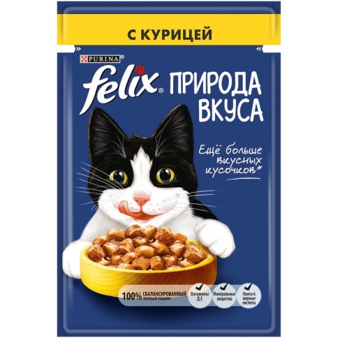 Felix Природа вкуса влажный корм для взрослых кошек с курицей - 85 г фото 1
