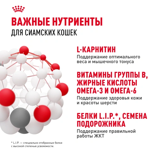 Сухой Корм Royal Canin SIAMESE (СИАМИЗ) Специальное питание для кошек сиамской породы, а также для кошек сиамо-ориентальной группы пород в возрасте от 1 года и старше, 2 кг фото 5