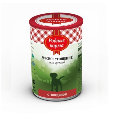 Родные корма Мясное угощение с Говядиной консервы для щенков 340 г фото 2