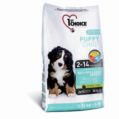 1st Choice Puppy для щенков средних и крупных пород с курицей - 15 кг фото 2