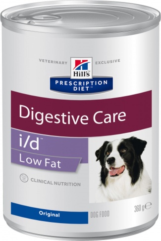 Влажный диетический корм для собак Hill's Prescription Diet i/d Low Fat Digestive Care при растройствах пищевания с низким содержанием жира, с курицей - 360 г фото 1