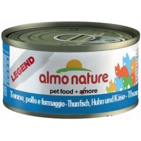 Almo Nature Legend Adult Cat Tuna, Chicken&Cheese консервы с тунцом, курицей и сыром в бульоне для взрослых кошек - 70 г фото 1