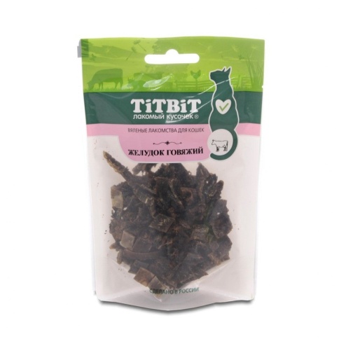 TiTBiT Желудок говяжий для кошек, вяленые лакомства - 30 г фото 1
