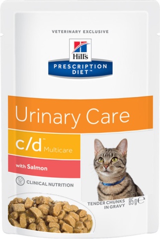 Влажный диетический корм для кошек Hill's Prescription Diet c/d Multicare Urinary Care при профилактике мочекаменной болезни (МКБ), с лососем - 85 г фото 1