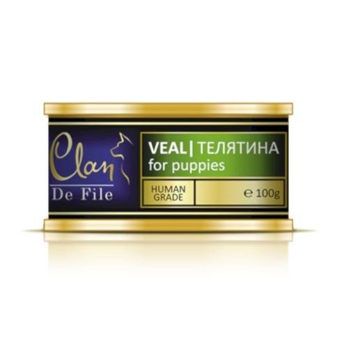 Clan De File влажный корм для щенков с телятиной в консервах - 100 г фото 1