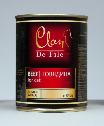 Консервы Clan De File для кошек с говядиной - 340 г фото 1