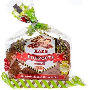 Хлеб 300г. Бодрость Крымхлеб новый формовой, упаковка фото 1