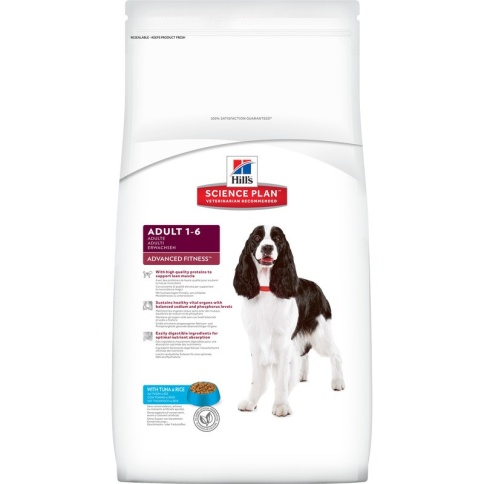 Hill's Science Plan Advanced Fitness корм для собак мелких и средних пород от 1 до 7 лет с тунцом и рисом 12 кг фото 2