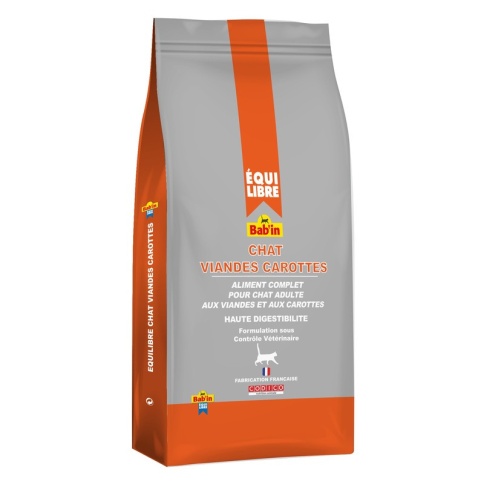 Сухой корм Babin Equilibre Chat для взрослых кошек с курицей и морковью - 3 кг фото 1