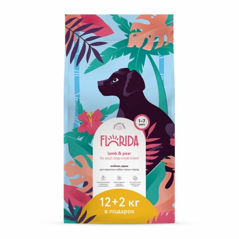 Florida cухой корм для взрослых собак малых пород с ягненком и грушей 14 кг фото 1