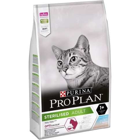 Pro Plan Cat Adult Sterilised сухой корм для стерилизованных кошек с треской и форелью - 10 кг фото 1