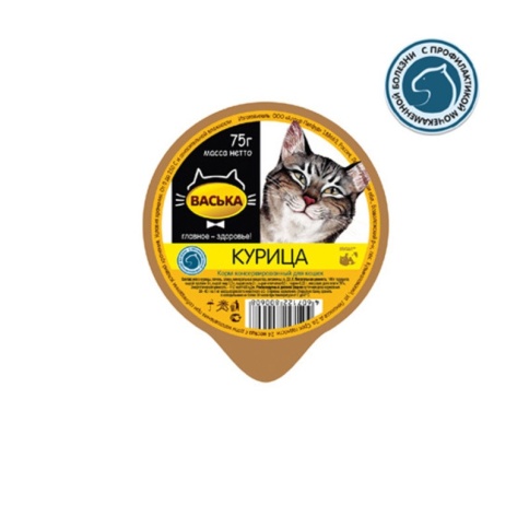 Влажный корм Васька для кошек для профилактики МКБ с курицей - 75 г фото 2